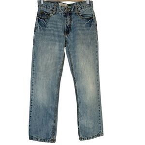 Y2K Aeropostale Essex Denim Jeans Straight Light Wash Destroyed Mens Size 27/28